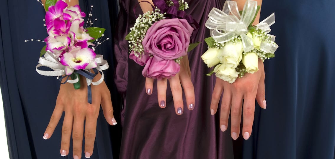 Prom corsages close up