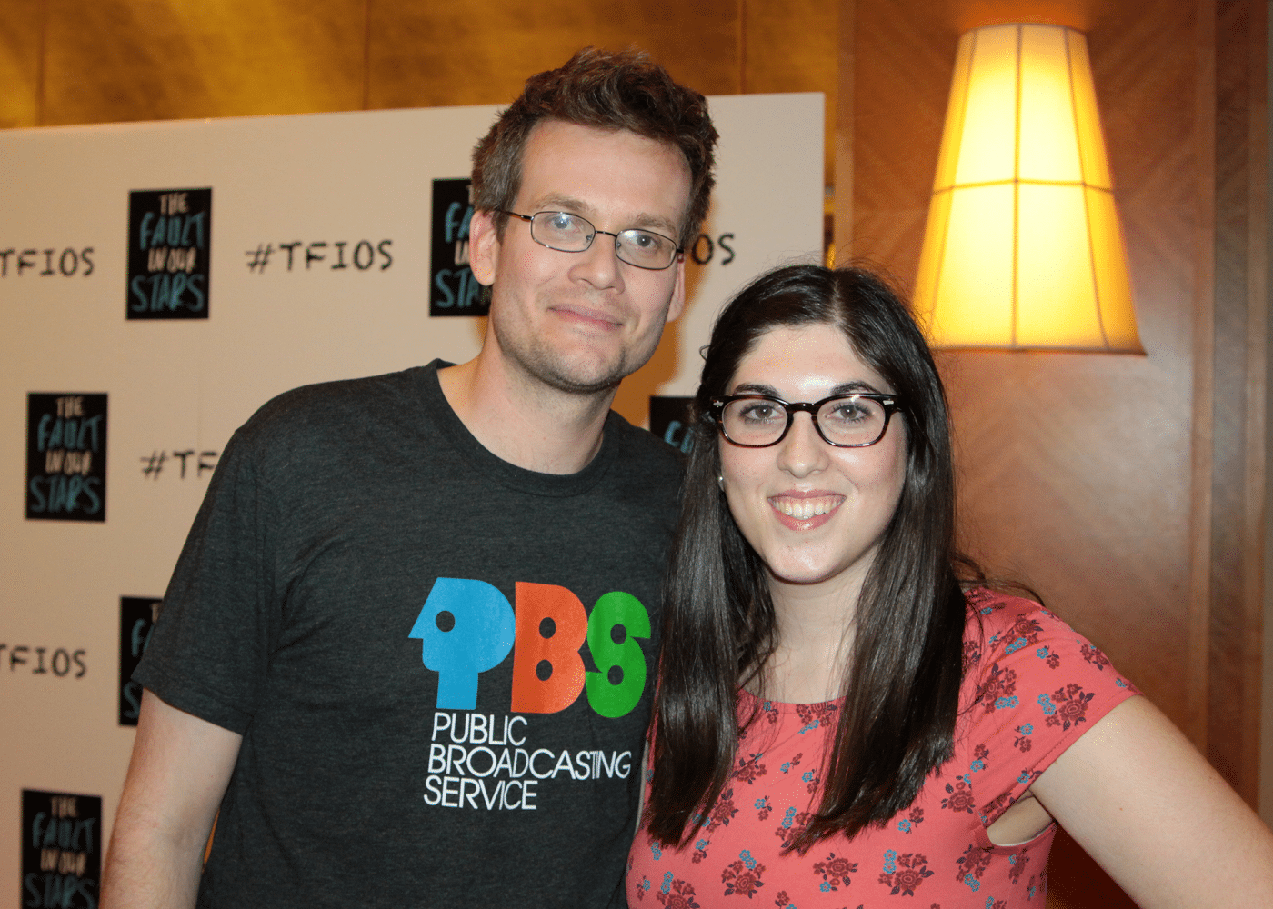our intern posing with John Green at The Fault in our Stars opening
