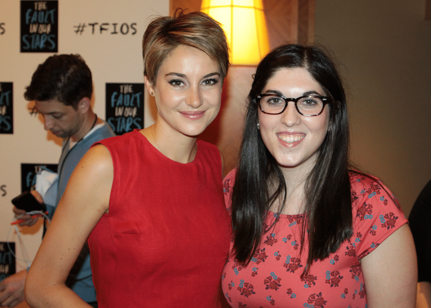 our intern posing with Shailene Woodley at The Fault in our Stars opening