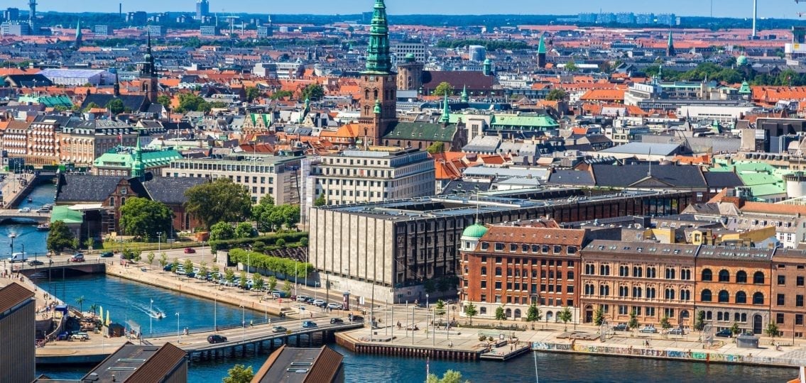 Denmark Holland city overhead view