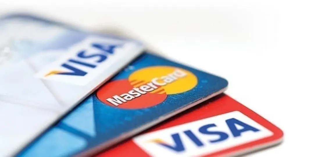 credit cards in a pile mastercard and visa