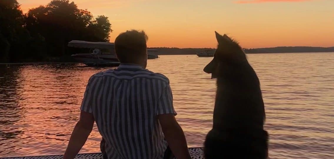 Gallagher Sunset Boy And Dog