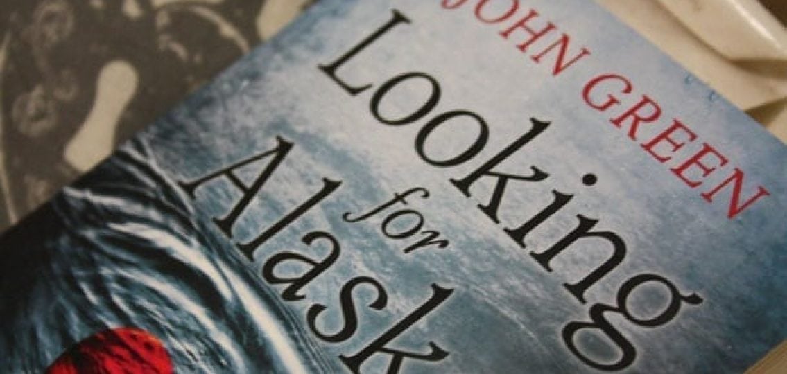 Book on table Looking For Alaska by John Green