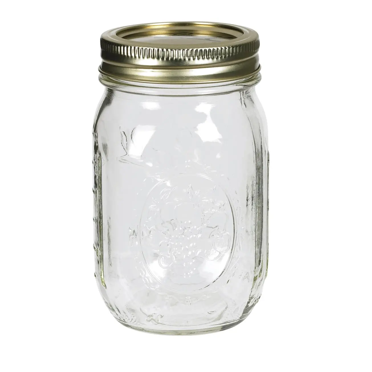 empty mason jar white background