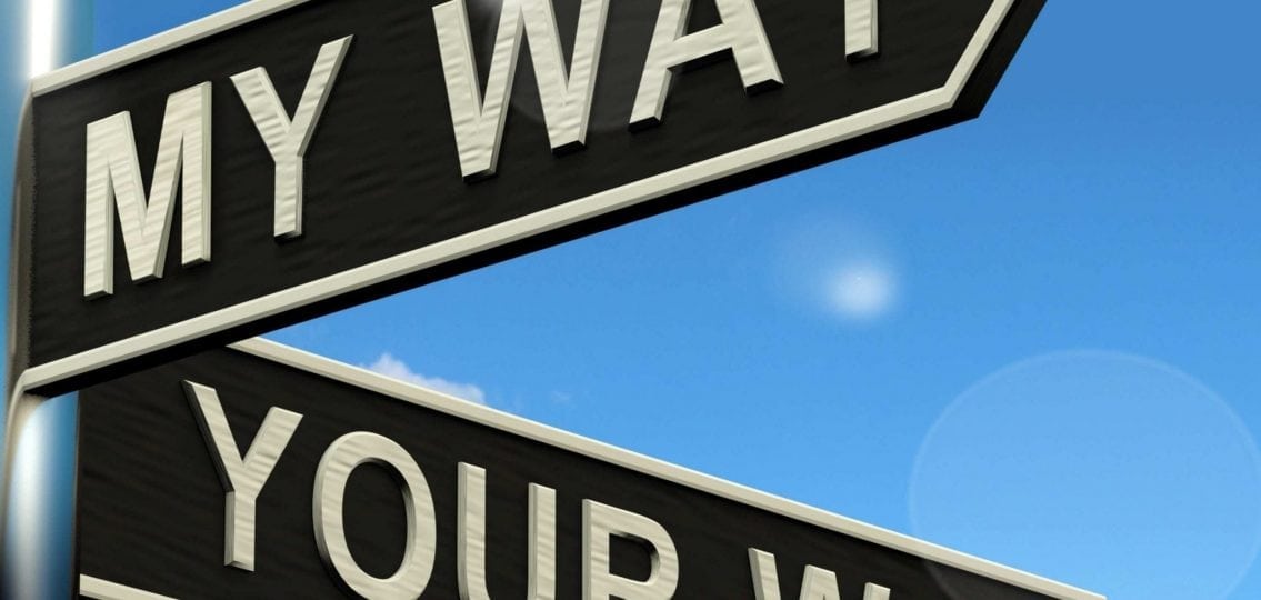 street signs reading My Way Your Way