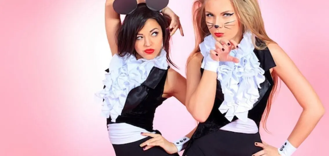 teenage girls dressed as animals in skimpy costumes