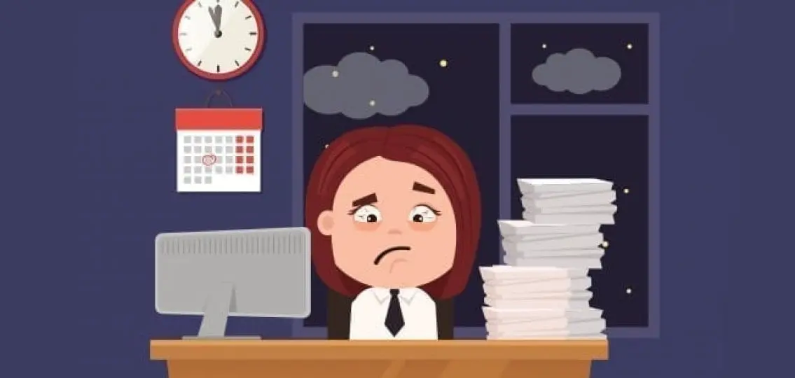 cartoon of an exhausted overworked mom working a night shift