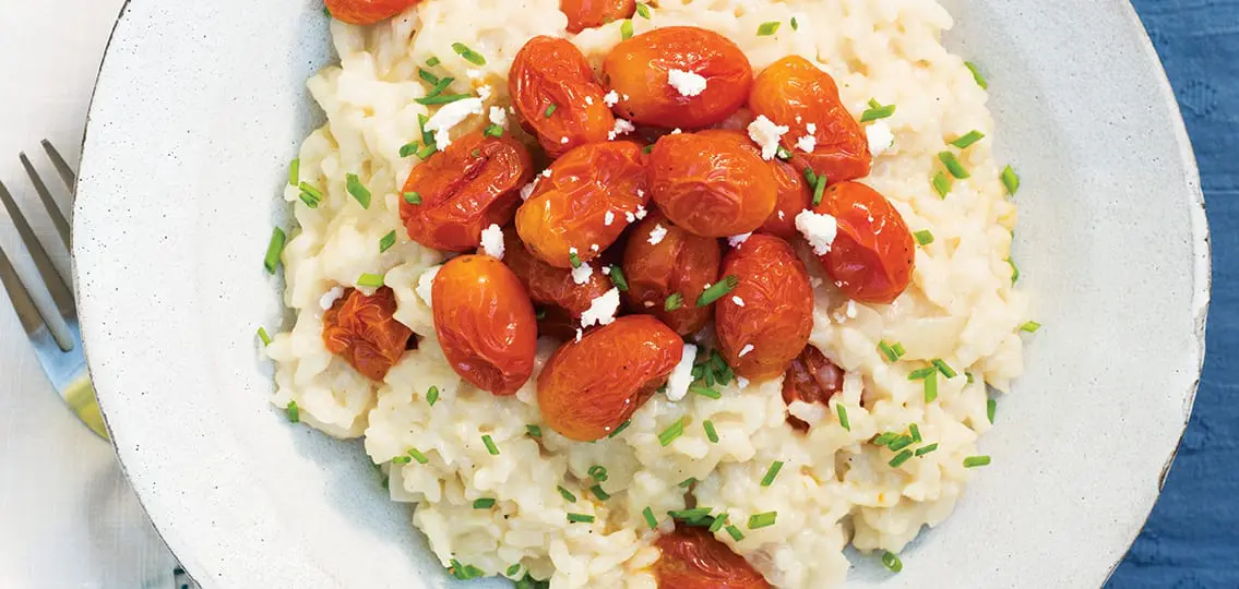 roasted tomato on risotto