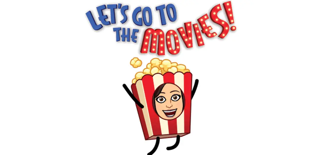 Stephanie silverman Bitmoji Popcorn costume saying let's go to the movies