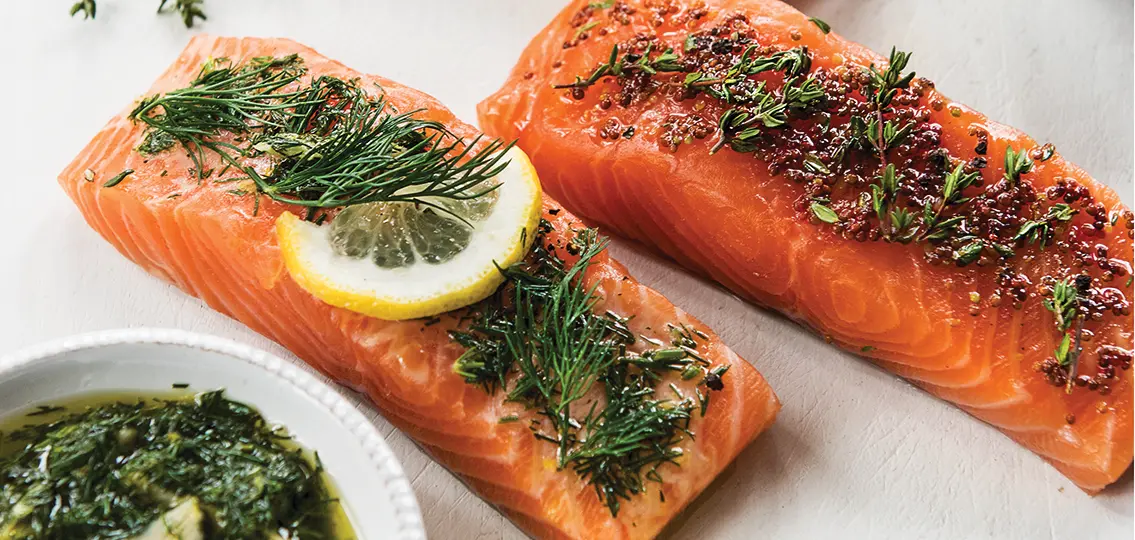 Baked Salmon with dill and mustard