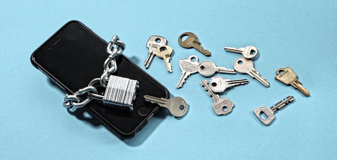 Keys and lock and phone security