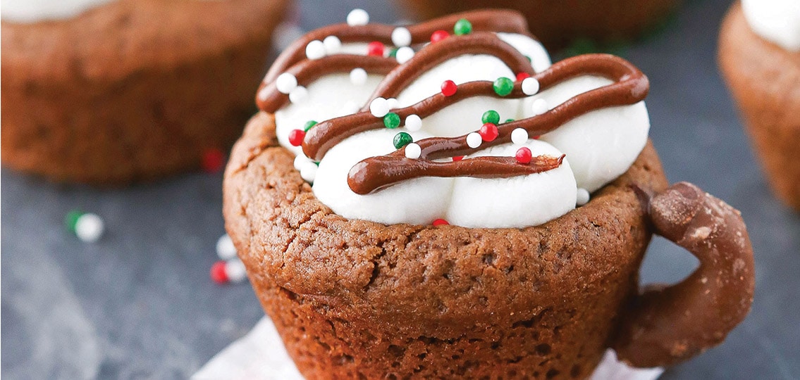 Hot Chocolate Brownie Cup close up