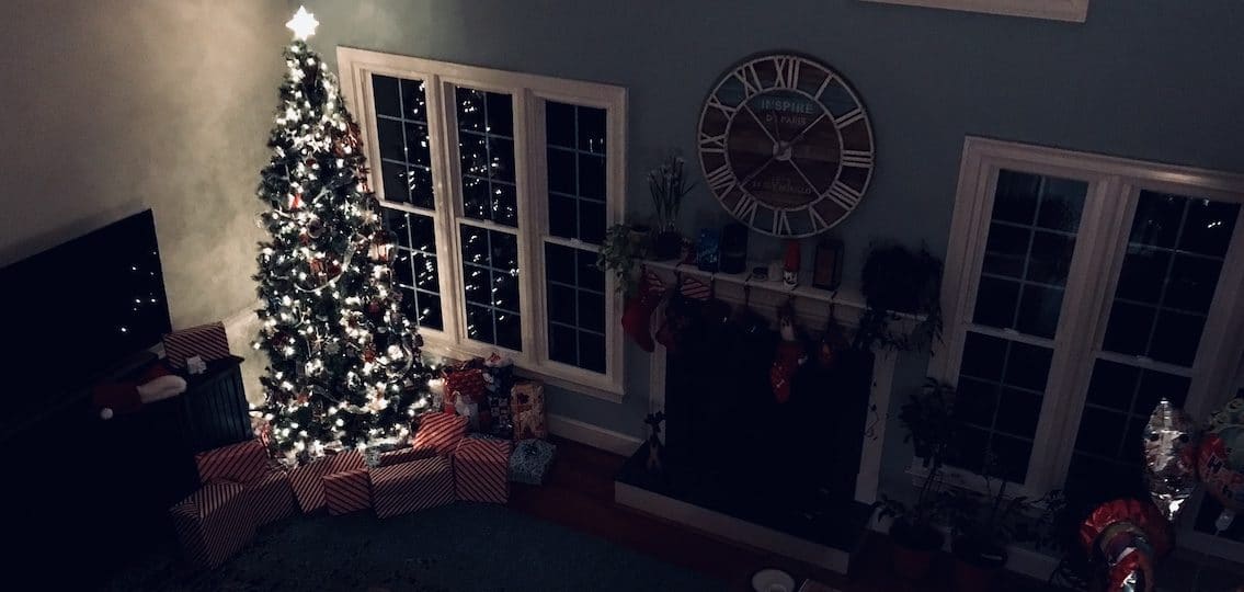 christmas tree in author Kristina Wright's Home
