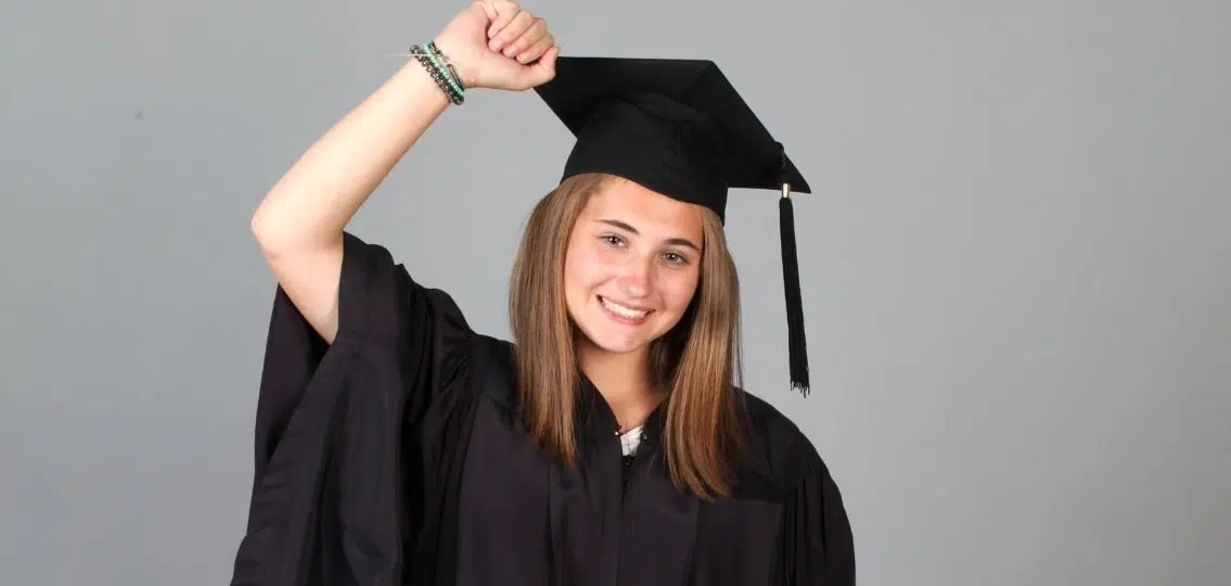 grad gift ideas graduation hat girl celebrating graduation