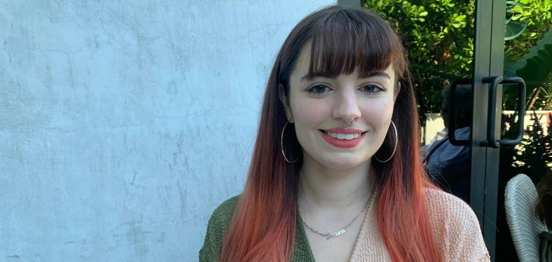 Author's teen daughter showing off her septum piercing