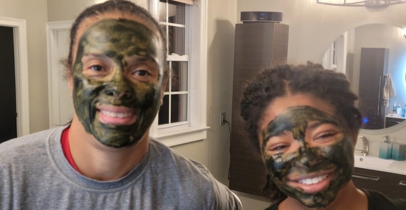 Teens trying face mask for holiday gift guide