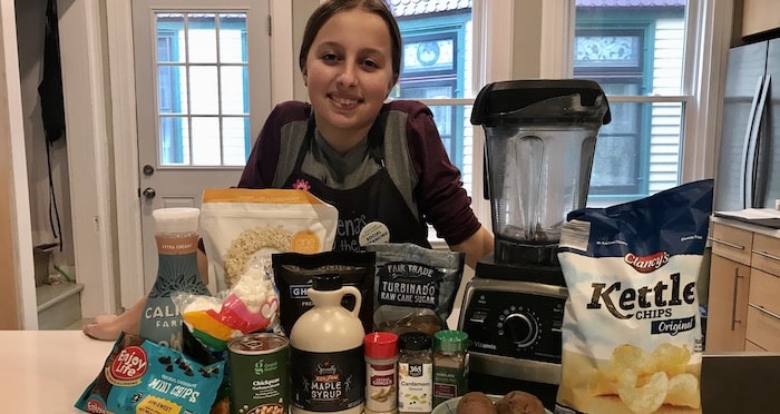 Teen girl ready to prepare PMS cookie dough recipe