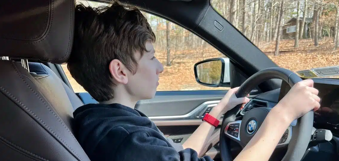 The author's teen driver learning to drive
