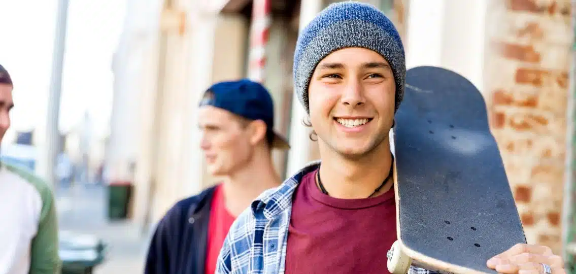 Teen freedom teens with skateboards