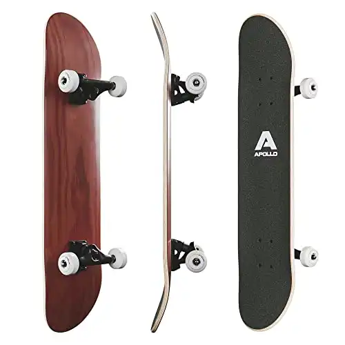 Apollo Skateboard for Teens, Adults and Kids - 31 inch Complete Skateboards for Beginners, Intermediate and Pros. Double Kick Skate Board with 7-Layer Hand-Picked Northwood Maple