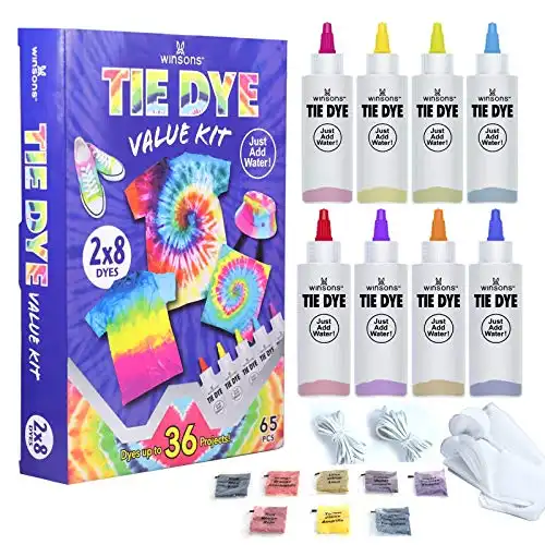 Tie Dye Kit, 8 Colors Non Toxic Permanent Fabric Dye Art Set