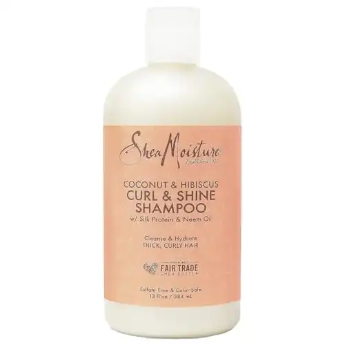 SheaMoisture Curl and Shine Coconut Shampoo Coconut and Hibiscus for Curly Hair Paraben Free Shampoo 13 oz