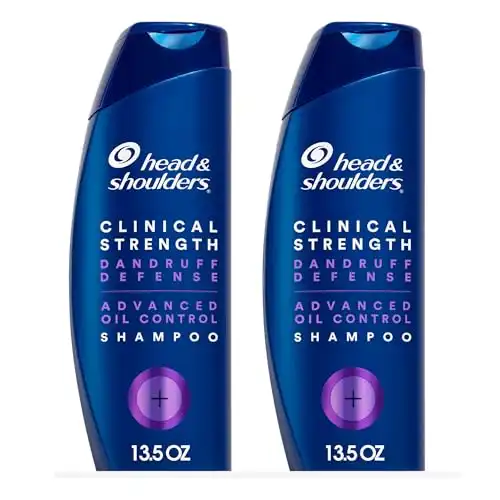 Head & Shoulders Clinical Dandruff Shampoo Twin Pack, Advanced Oil & Flake Control, Selenium Sulfide for Seborrheic Dermatitis Relief, Prescription Strength Scalp Care, Refreshing Citrus, 13.5...