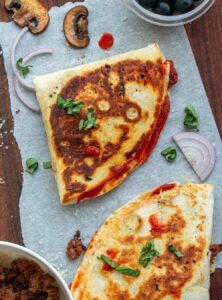 tortilla wraps with pizza filling