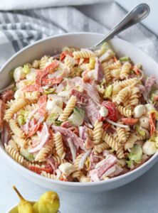 bowl of pasta salad