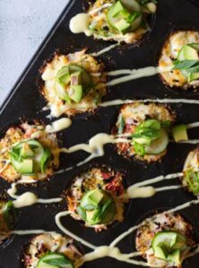 sushi bites in a mini-muffin tin