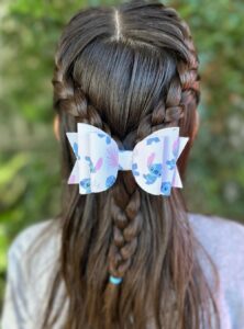 french braid with a bow