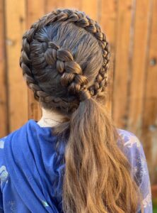 crown braid ponytail
