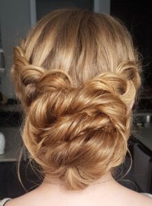 double dutch braids to a bun