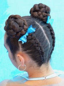 twin braided buns