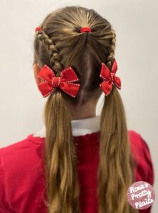 braided bow pigtails