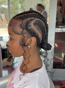 box braids in a low bun