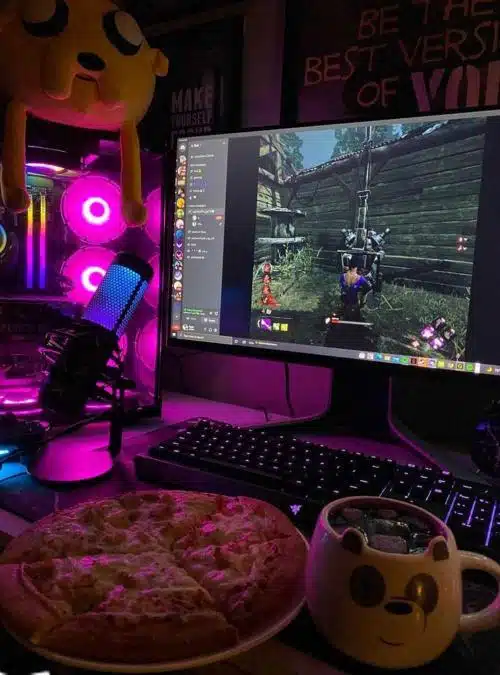 computer monitor displaying a video game