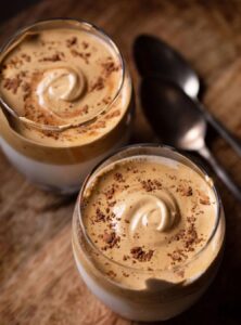 two glasses of whipped coffee