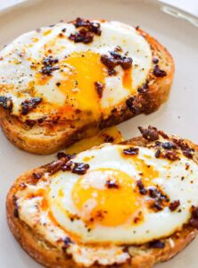 fried eggs on toast