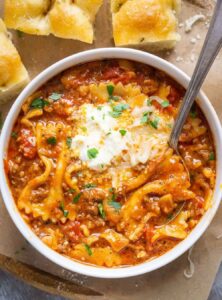 bowl of lasagna soup