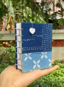 journal with a fabric cover