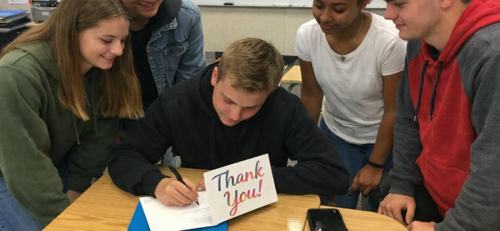 Thank you card for teacher appreciation week