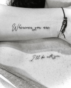 wherever you are i'll be with you matching mother son tattoos